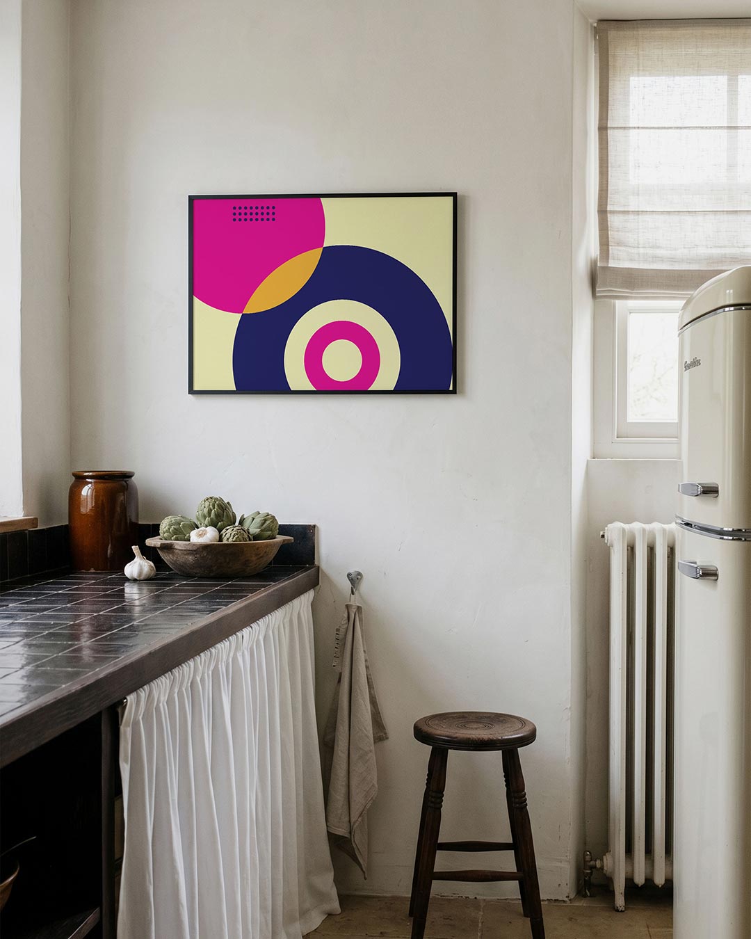 Cirkelvormen en kleur – geometrische poster in Bauhaus-stijl van WallArtistic