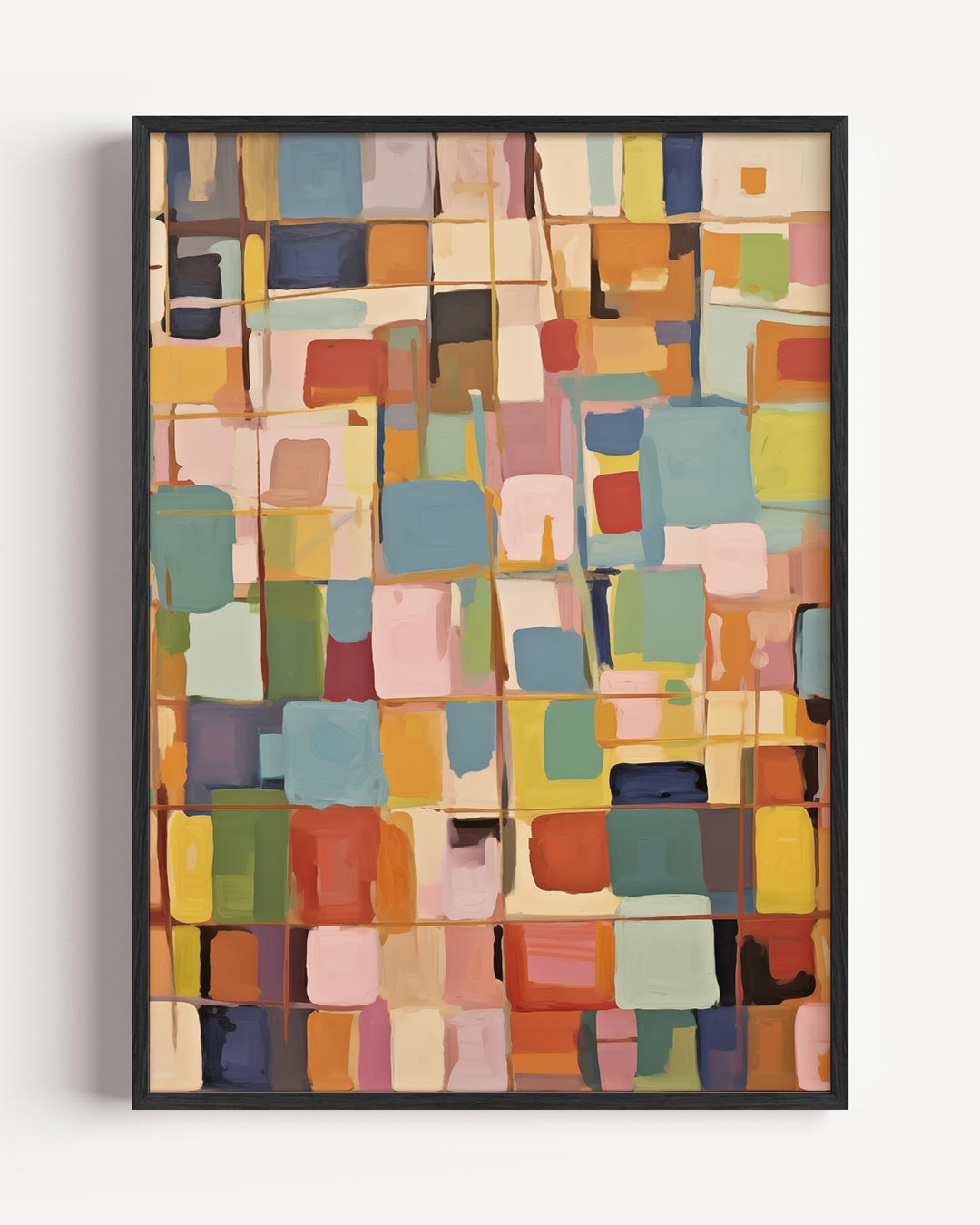 Kleurrijke Abstracte Vormen – abstracte portret poster als wanddecoratie