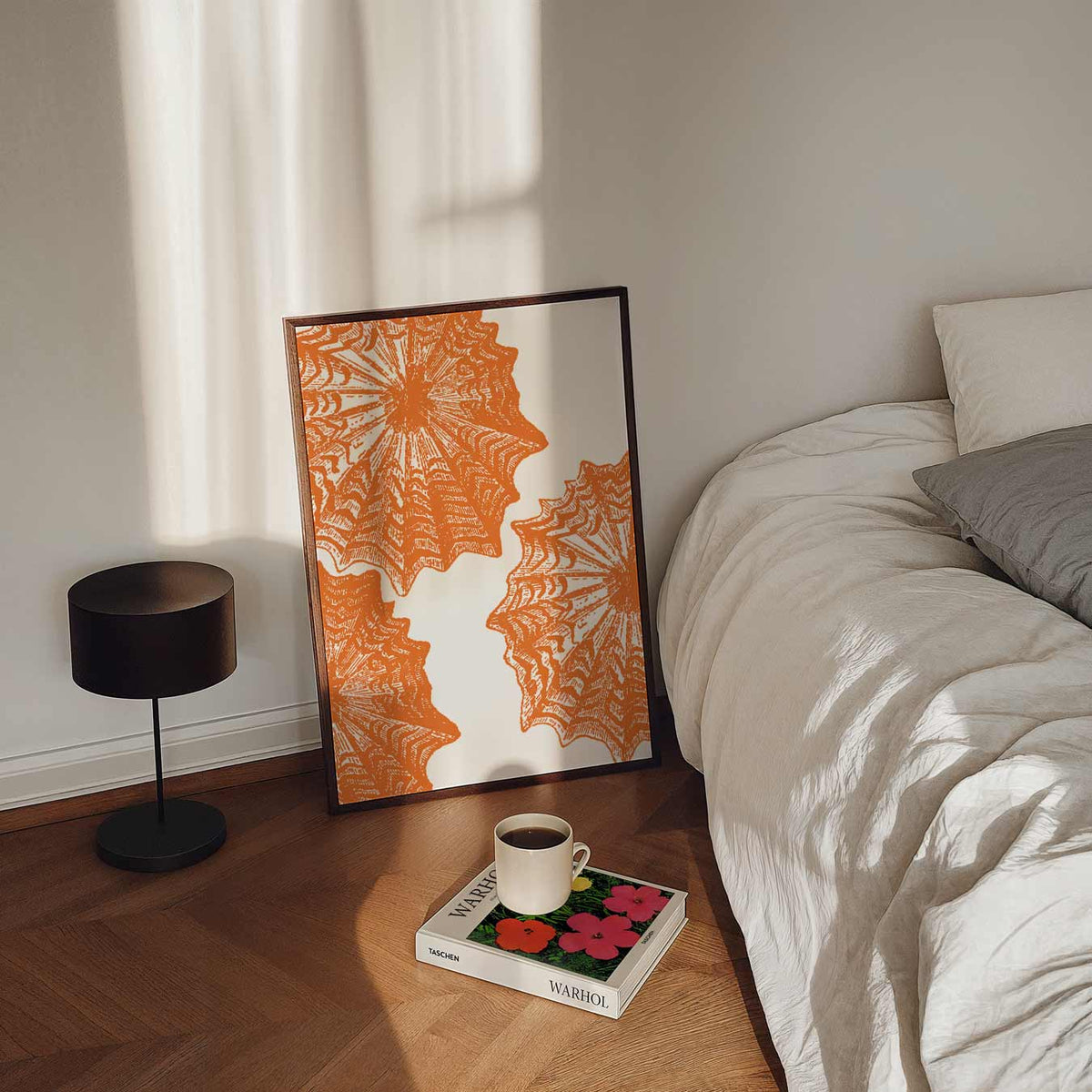 Stijlvolle Oranje Botanische Print – staande zeedieren wanddecoratie van WallArtistic