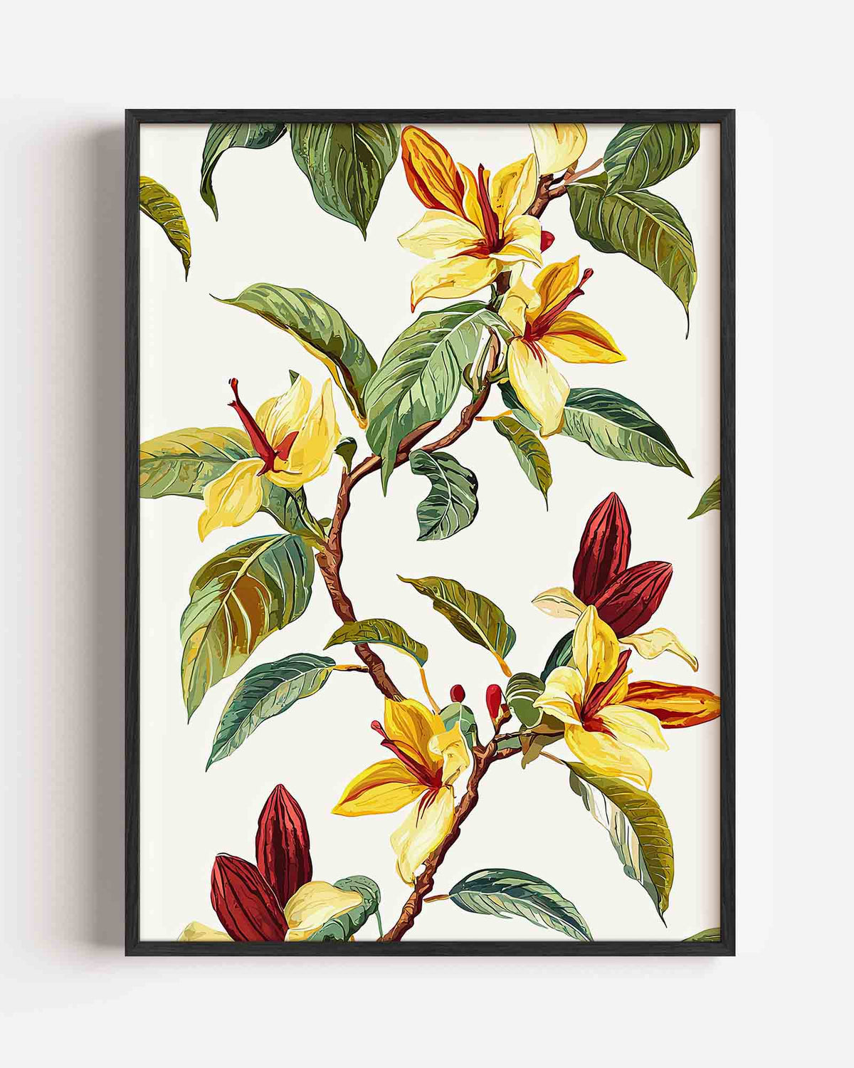 Bloemen en bladeren – jungle portret poster als wanddecoratie