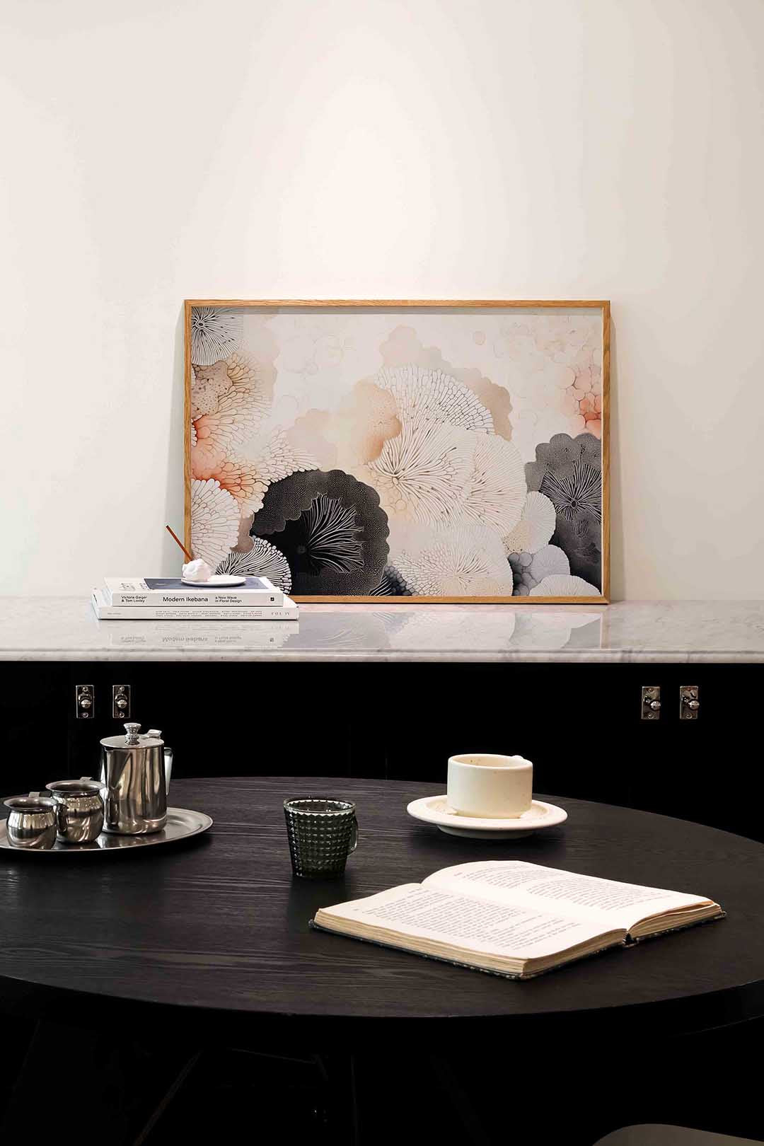 Organische vormen – abstracte poster in liggend formaat