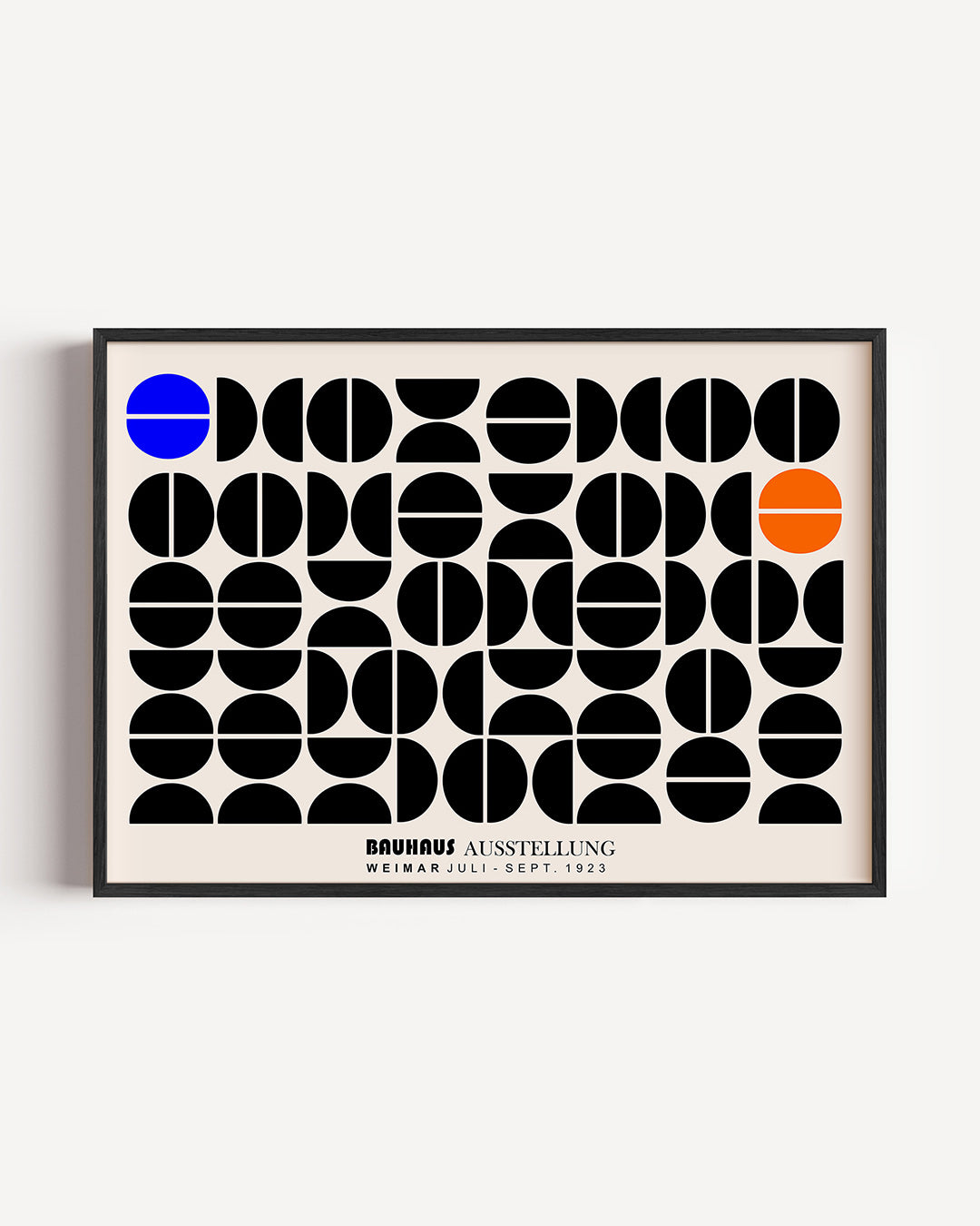 Vormritme en kleur – liggende Bauhaus poster als wanddecoratie
