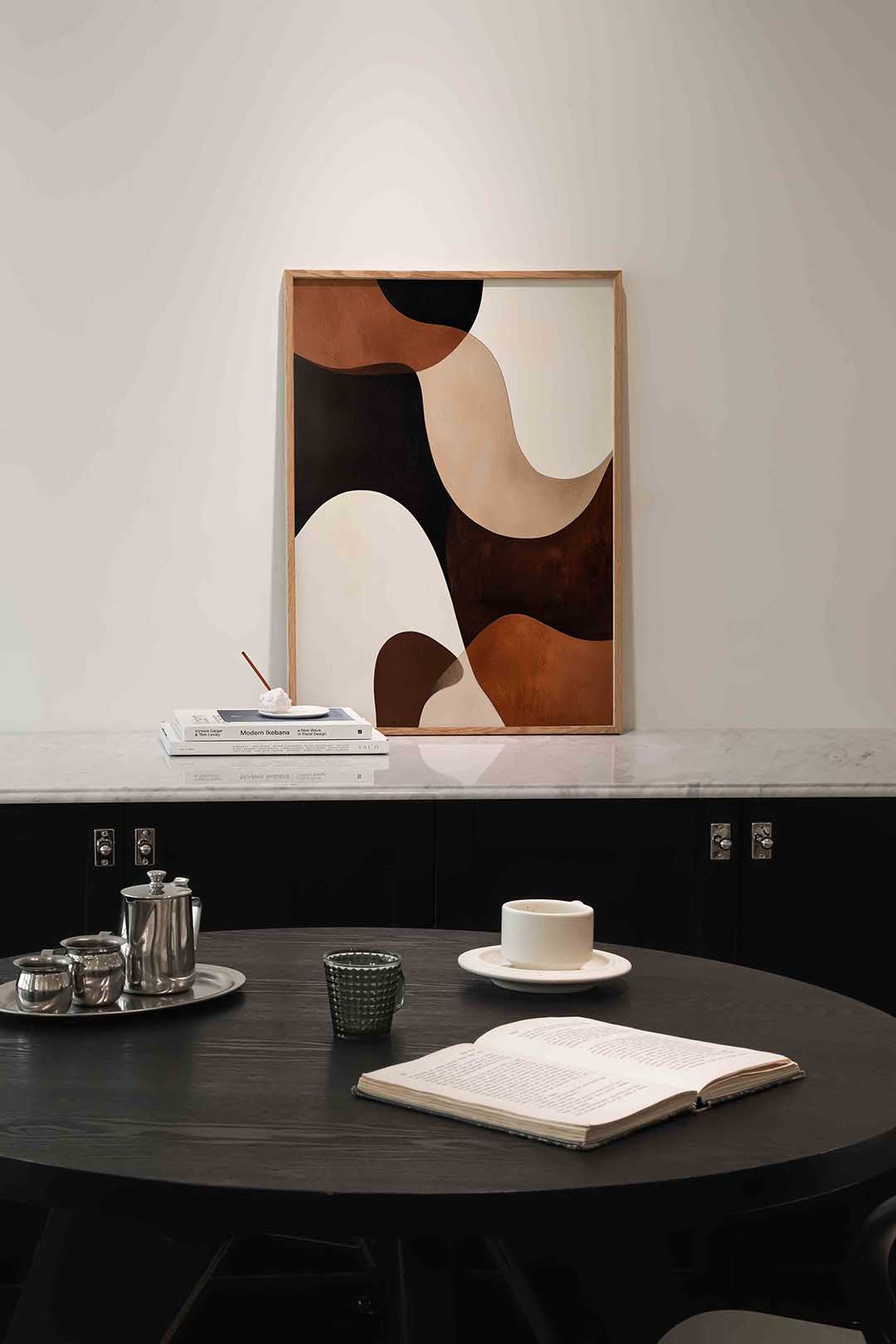 Abstracte vormen – moderne poster in staand formaat