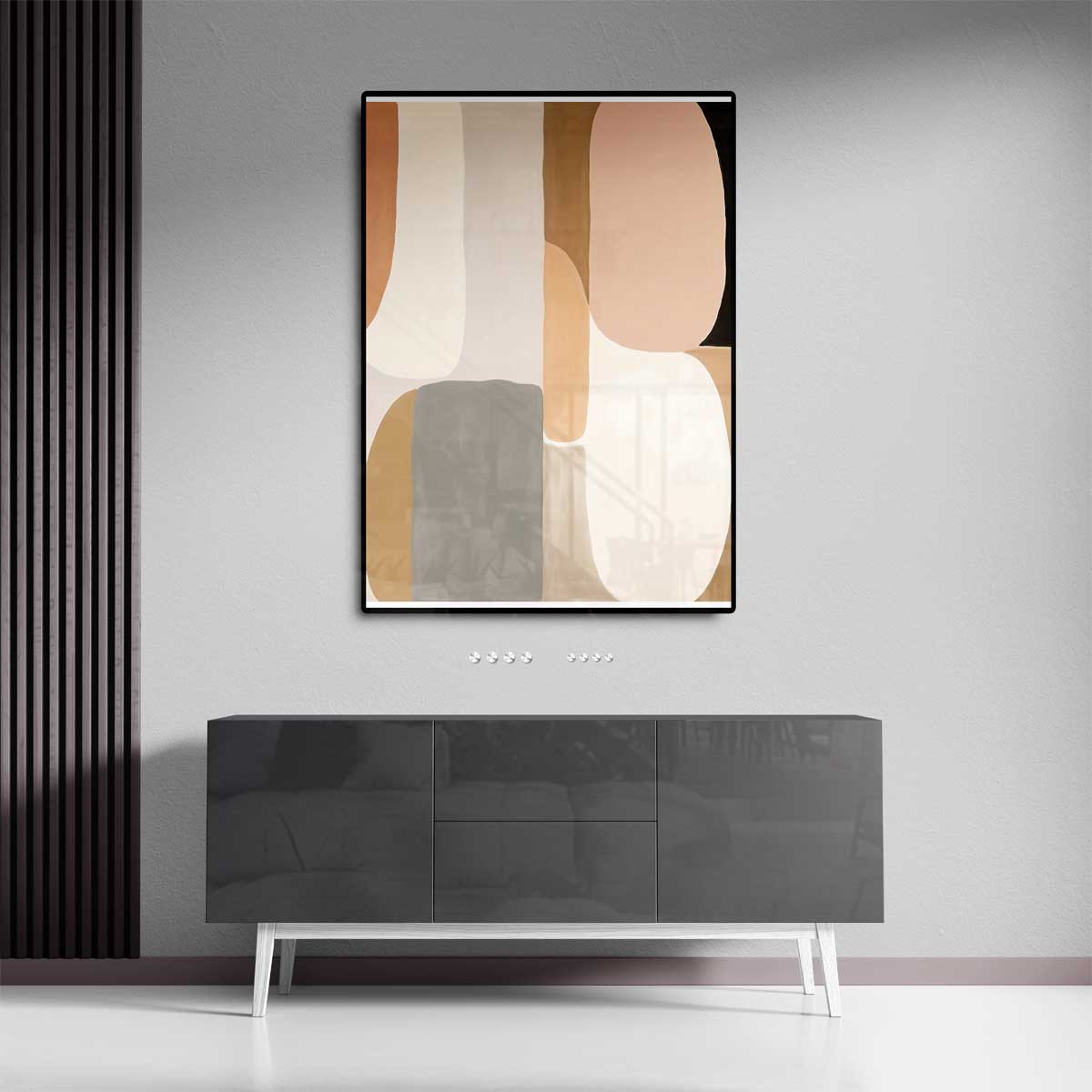 Aards Verlangen - Abstracte Harmonie in Kleur – staande wandkunst voor woonkamer of interieur