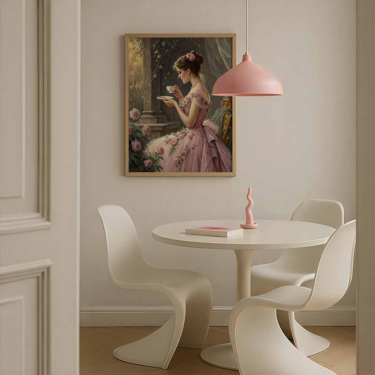 Romantische Theemoment – staande paas wanddecoratie van WallArtistic