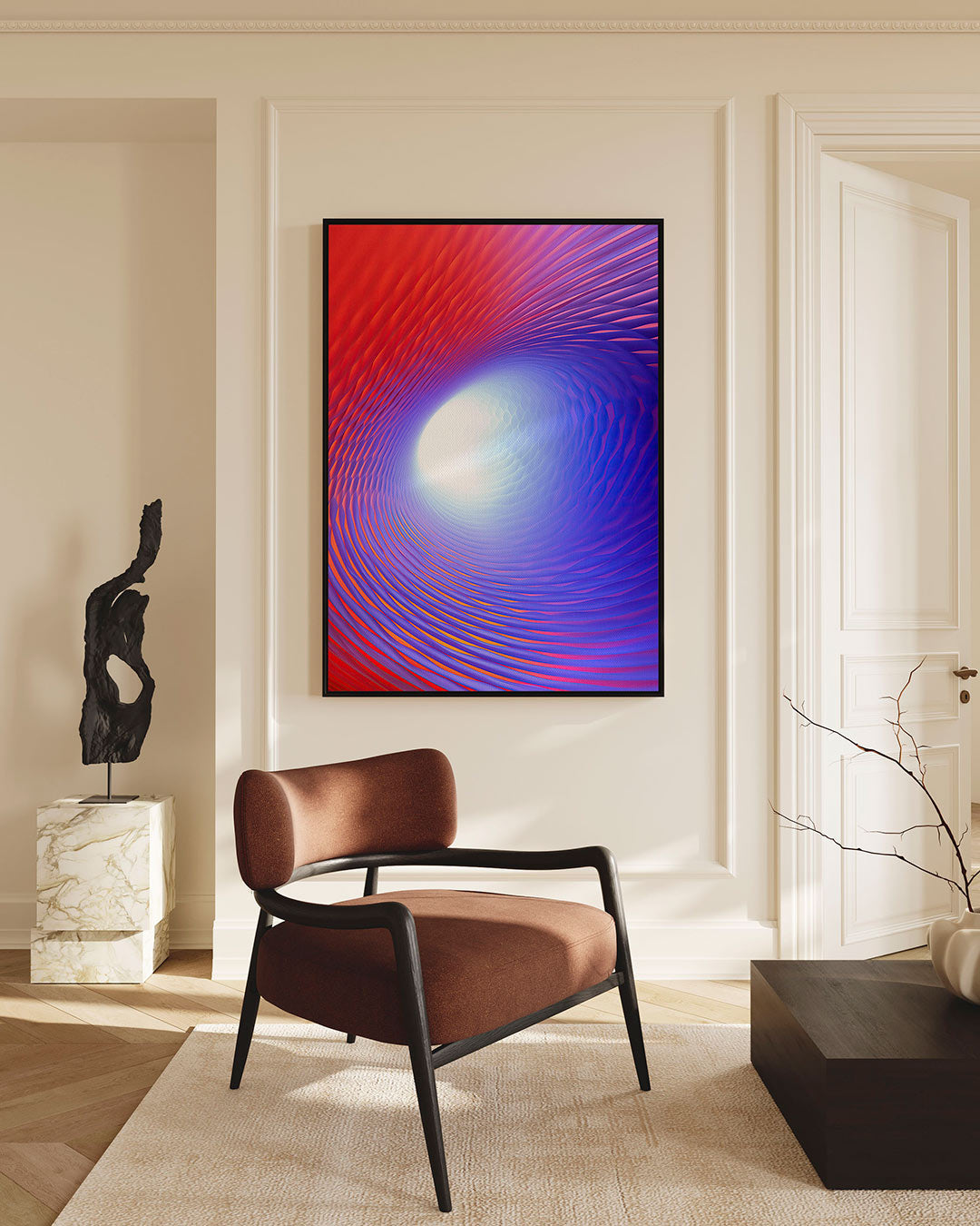 Kleurrijke vortex – Wanddecoratie kunstwerk – staande wanddecoratie