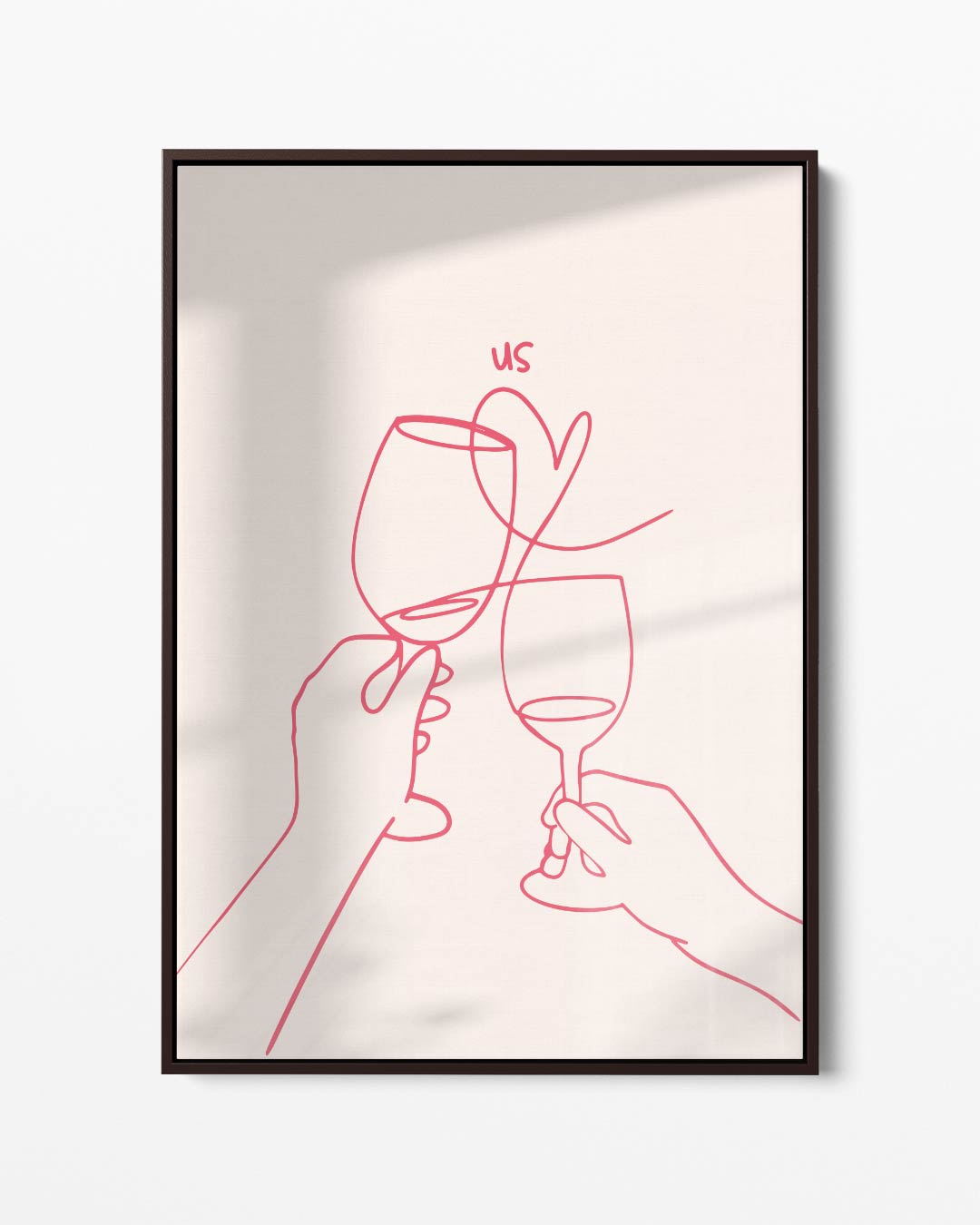 Romantische Toast Illustratie – portret kunstwerk als wanddecoratie