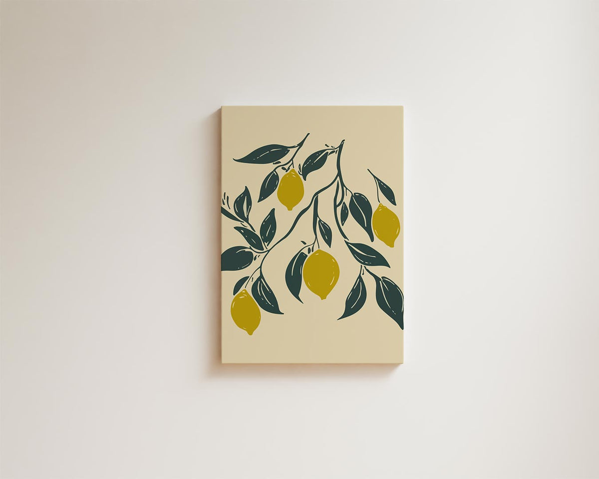 Citroenboom Sierlijke Wanddecoratie – modern portret kunstwerk van WallArtistic