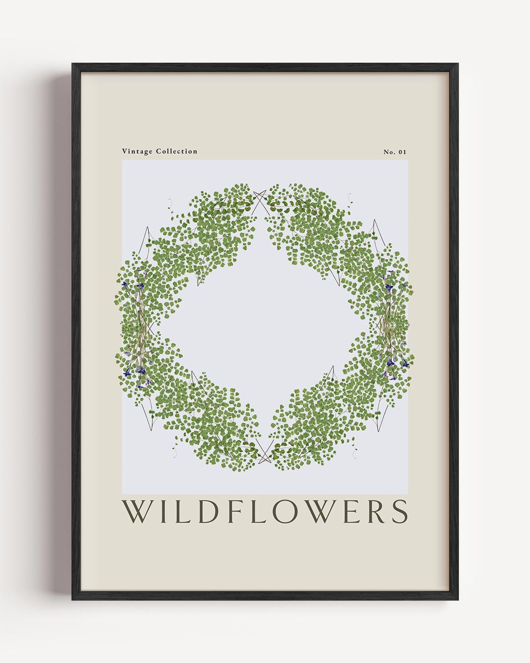 Vintage Bloemenkrans – botanische portret poster als wanddecoratie