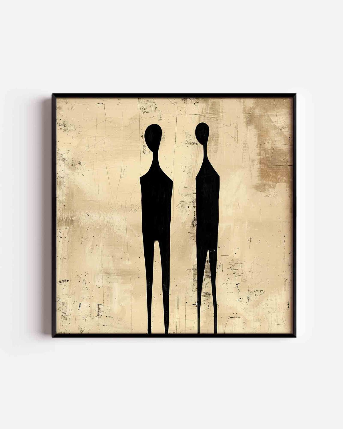 Twee figuren – abstracte vierkante poster als wanddecoratie