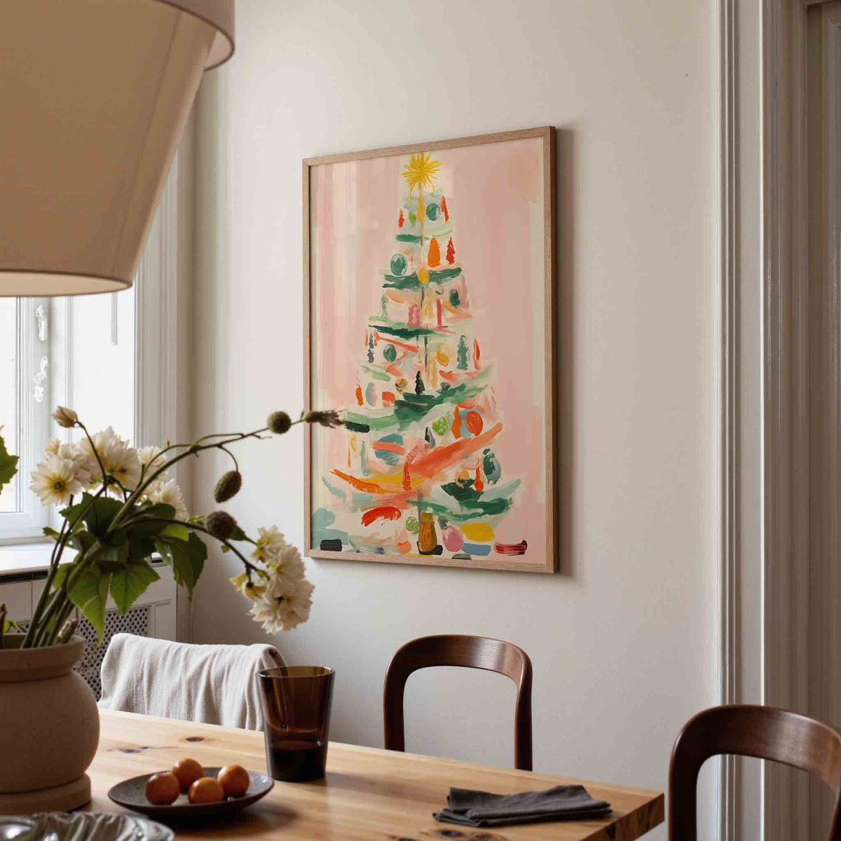 Kerstboom met decoraties – kerstposter in staand formaat