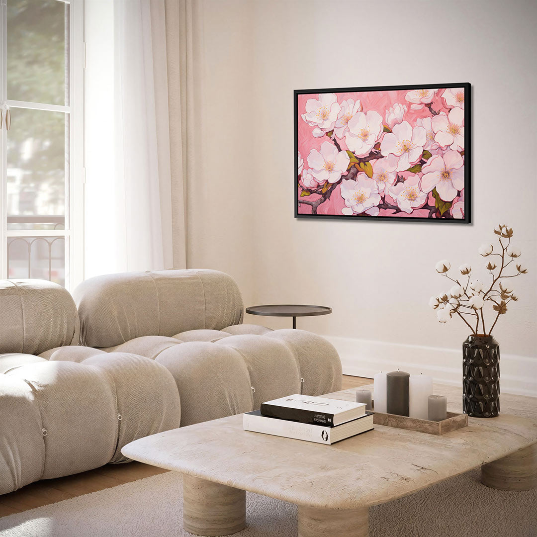 Bloesem op roze – alternatieve weergave van het kunstwerk