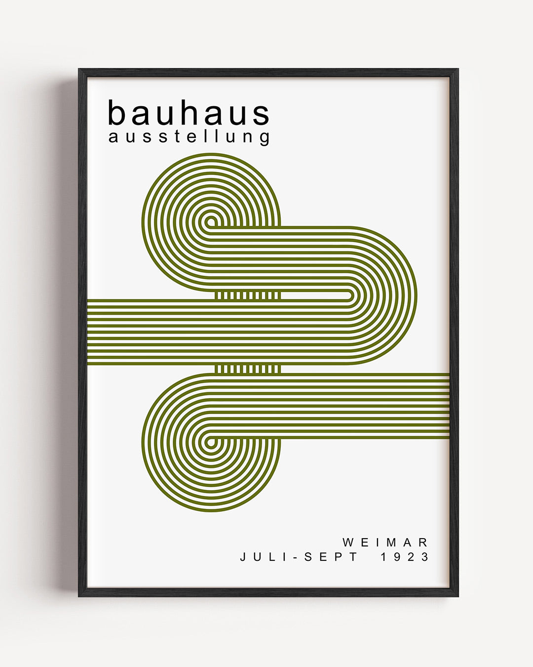 Lijnenspel en cirkel – staande Bauhaus poster als wanddecoratie