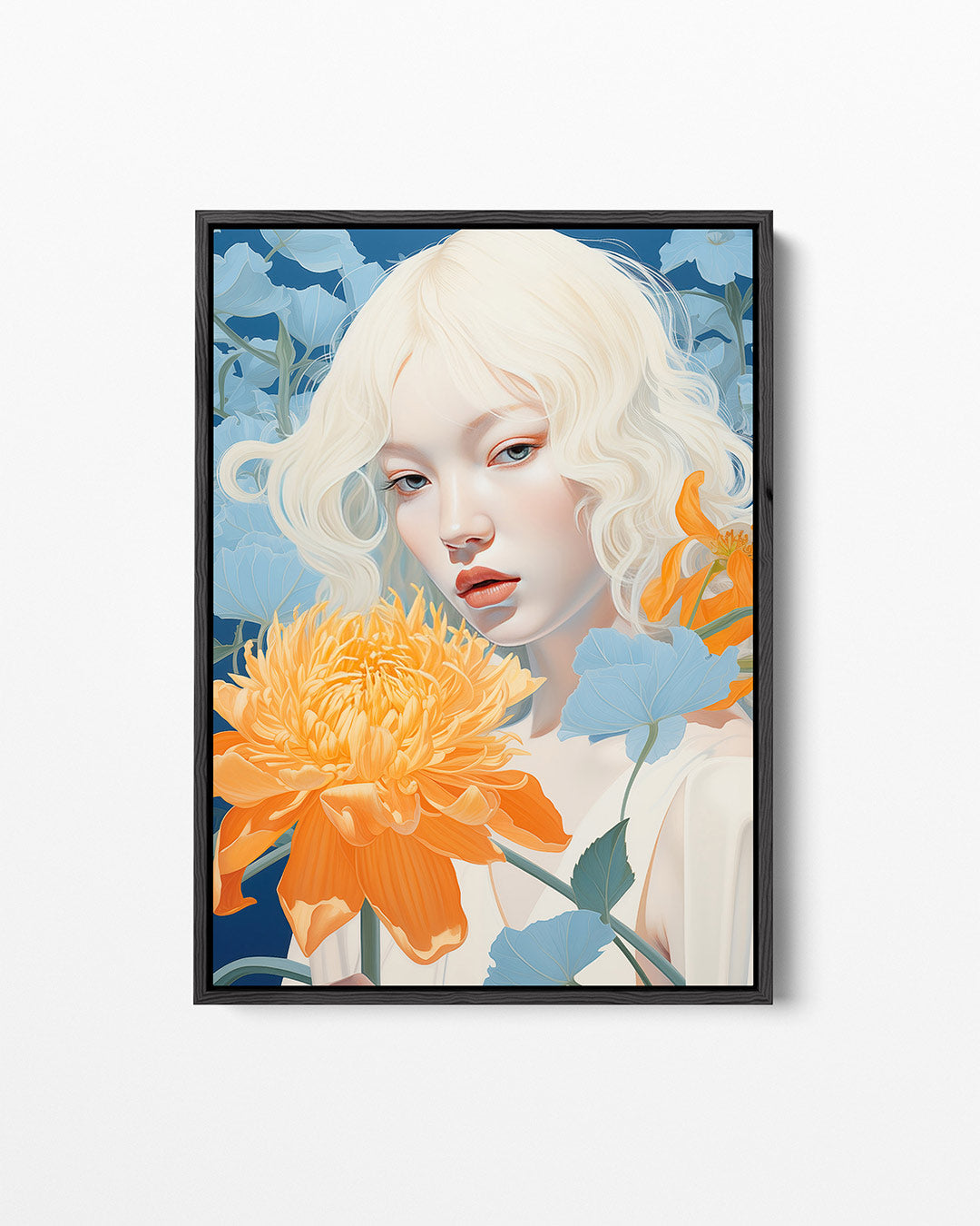 Vrouw met bloemen – staand wanddecoratie kunstwerk