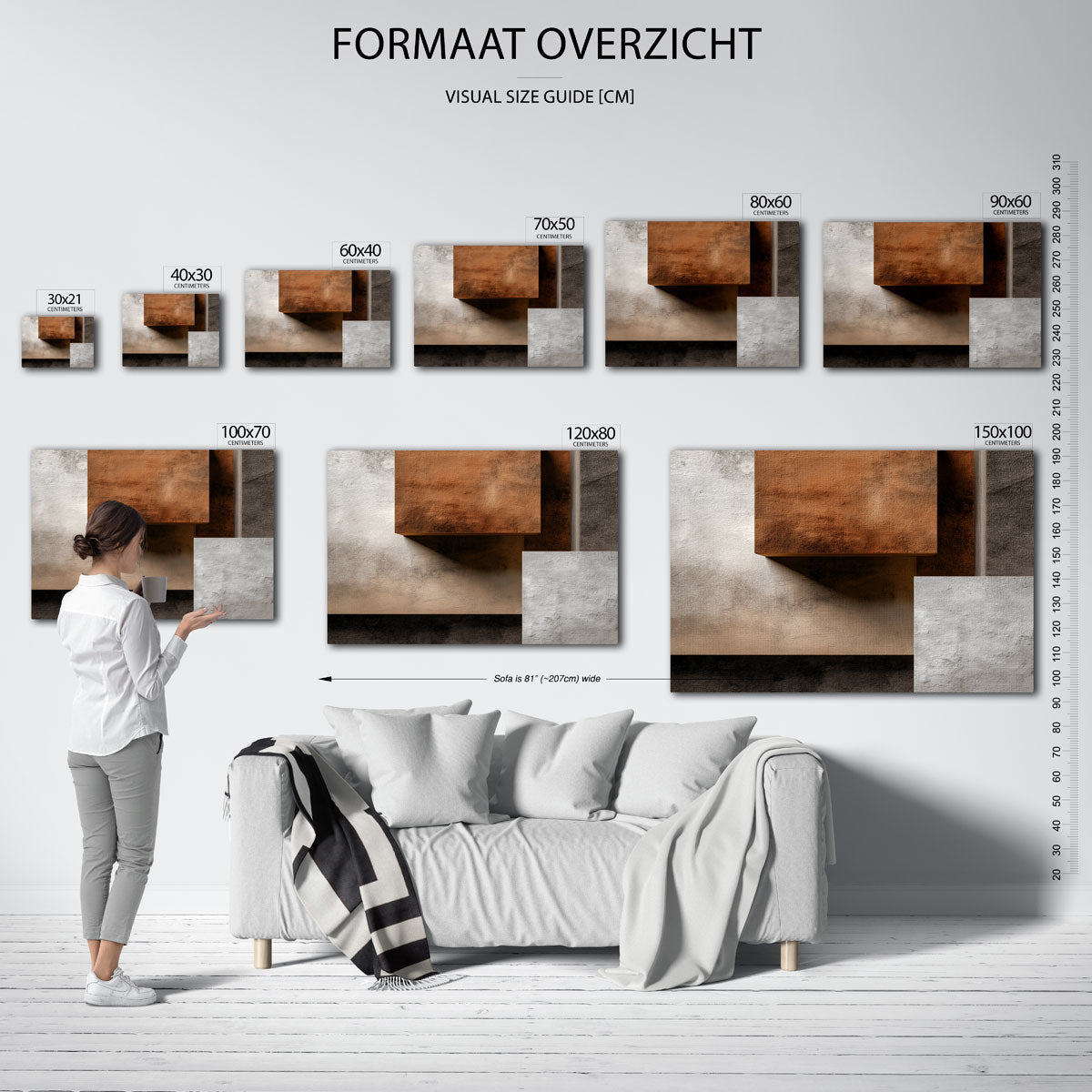 Abstracte geometrische vormen – liggende muurposter met abstracte vormen