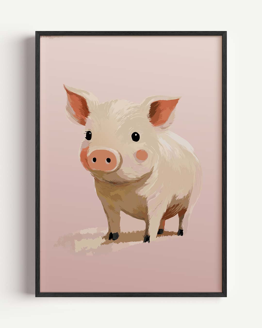 Schattige Varkentje Kunstposter – kids portret poster als wanddecoratie