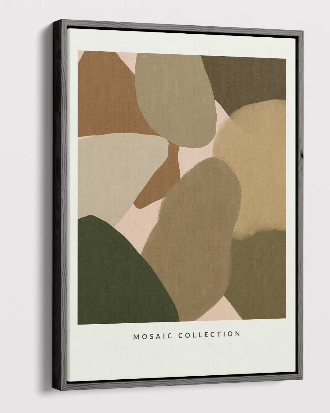 Aardse Abstracte Mozaïek – canvas wanddecoratie in portret formaat