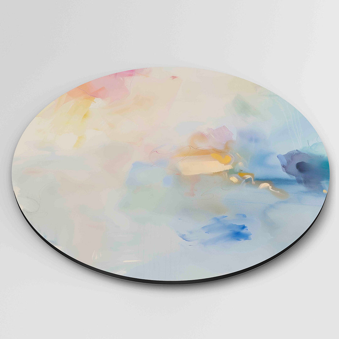 Abstracte pastelkleuren – moderne ronde wanddecoratie van WallArtistic