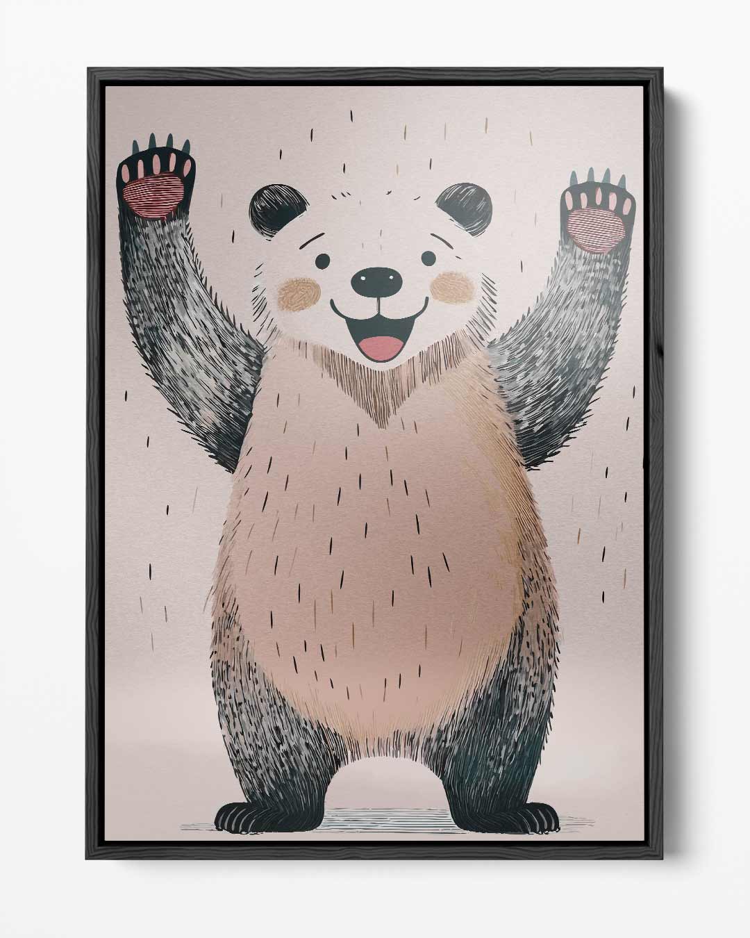 Vrolijke Panda Illustratie – portret kunstwerk als wanddecoratie