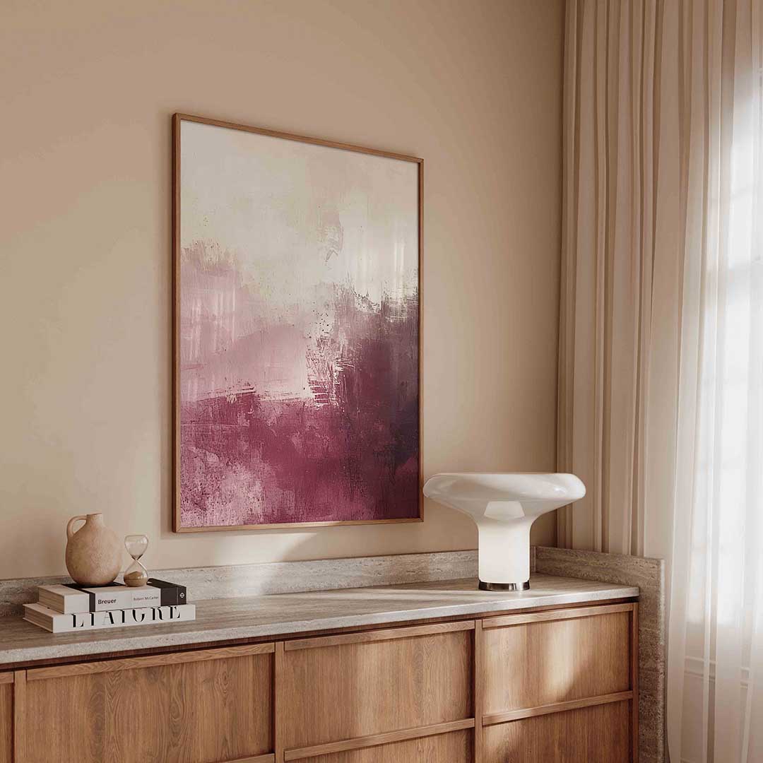Abstracte roze en beige – textuur poster in staand formaat