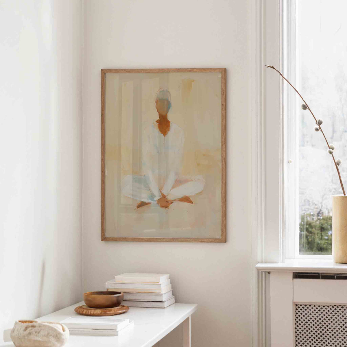 Zittende figuur – staande hedendaagse wanddecoratie van WallArtistic