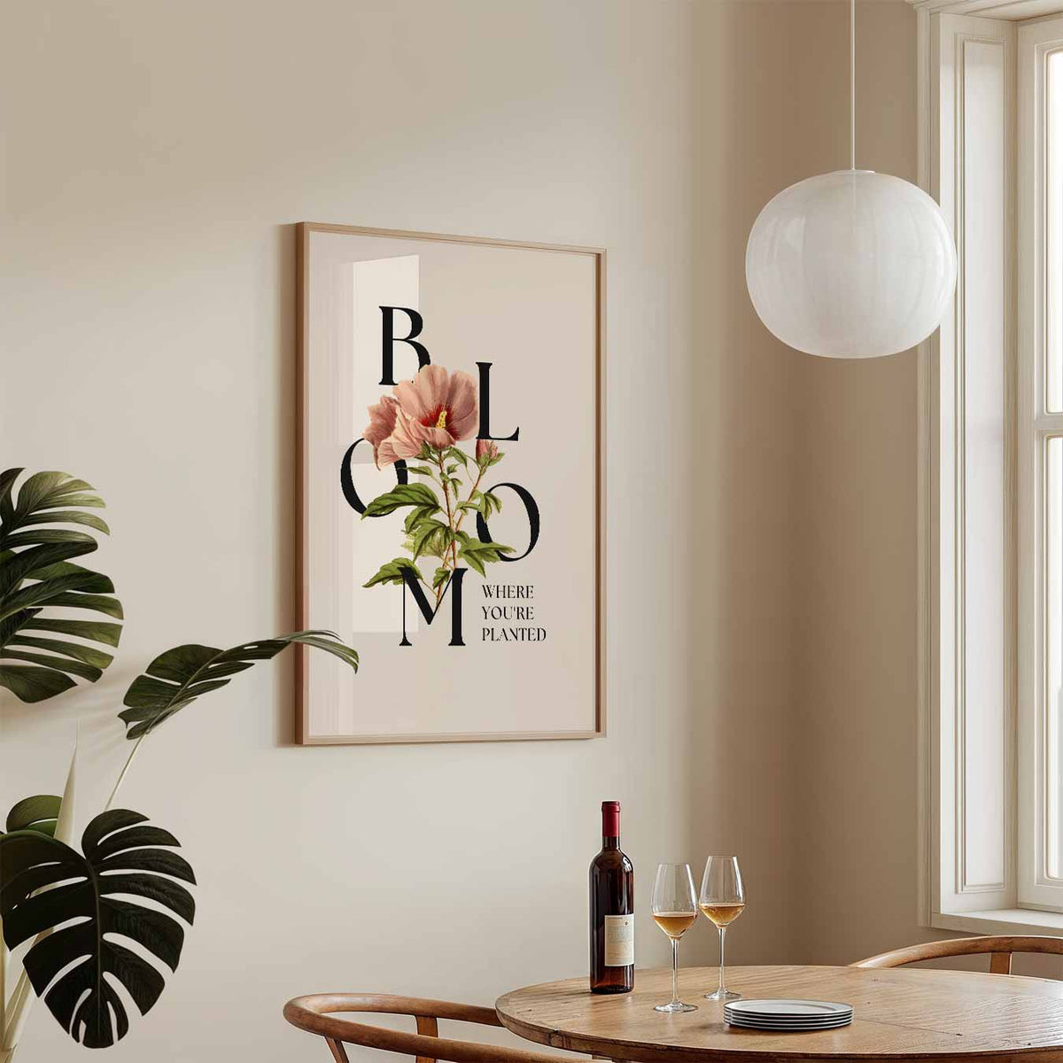 Bloemen Inspiratie – staande Popart wanddecoratie van WallArtistic