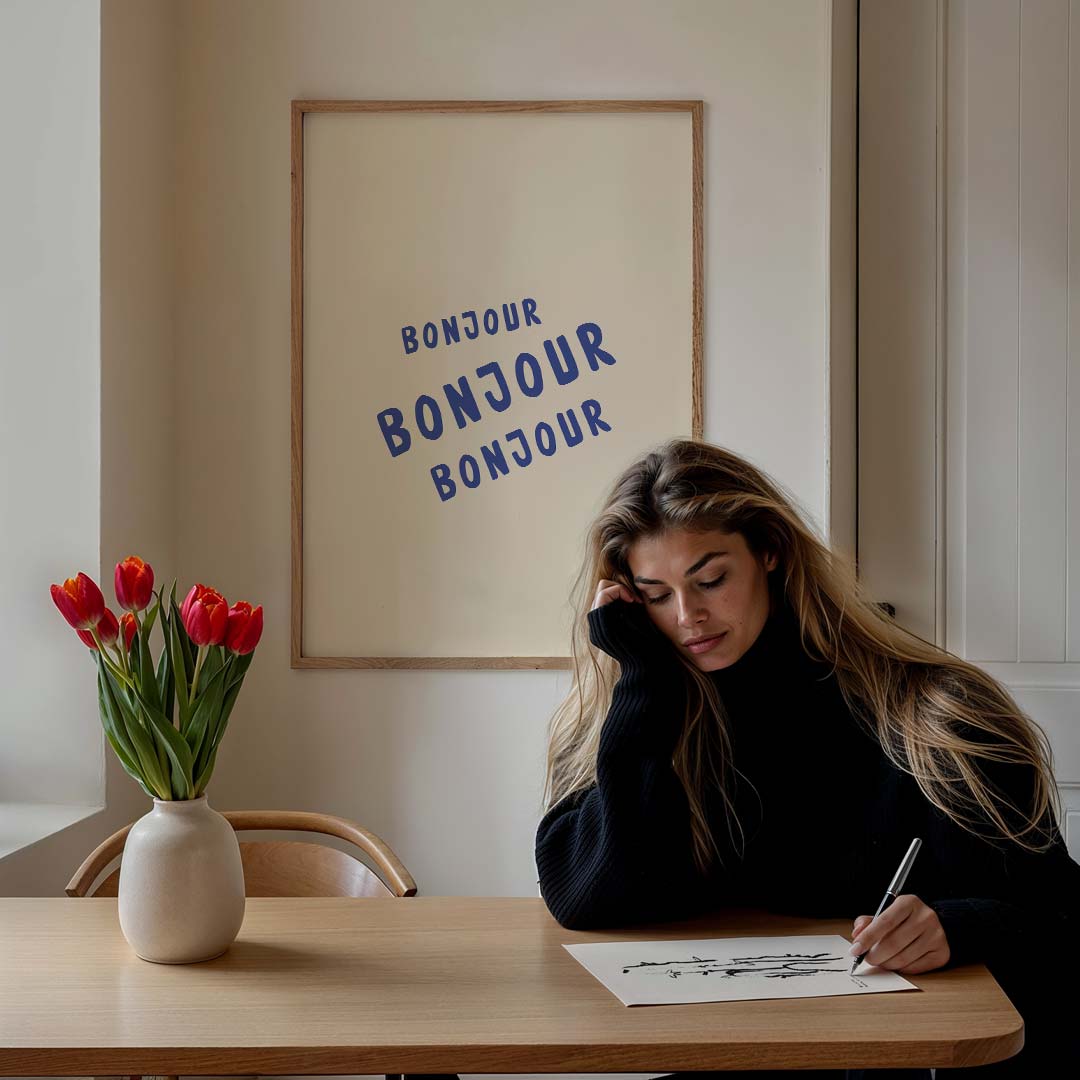 Bonjour Stijlvolle Wandposter – culinaire wandkunst als portret poster