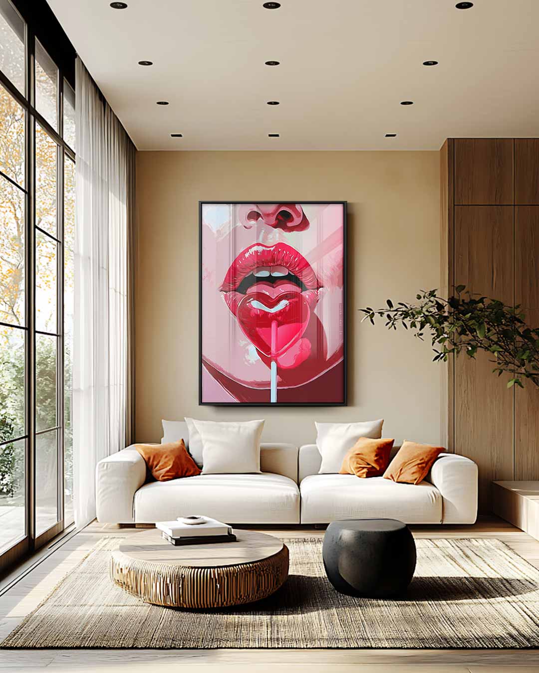 Lollipop Lips – staand kunstwerk voor modern interieur