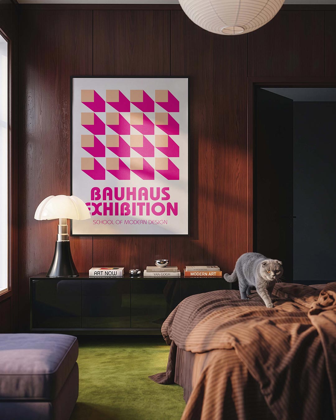 – geometrische Bauhaus poster in staand formaat