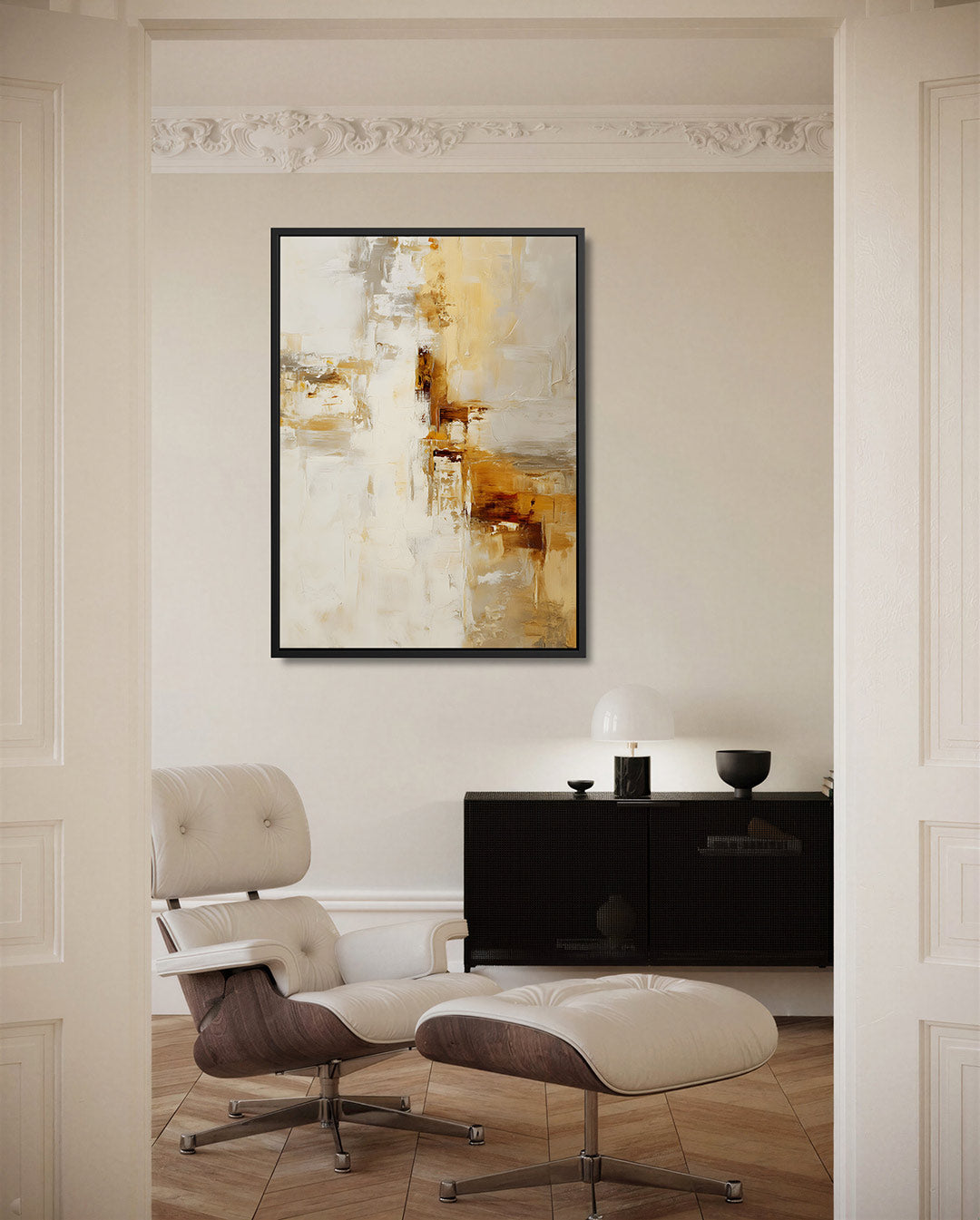 Gelaagde kleurencompositie – staand wanddecoratie kunstwerk