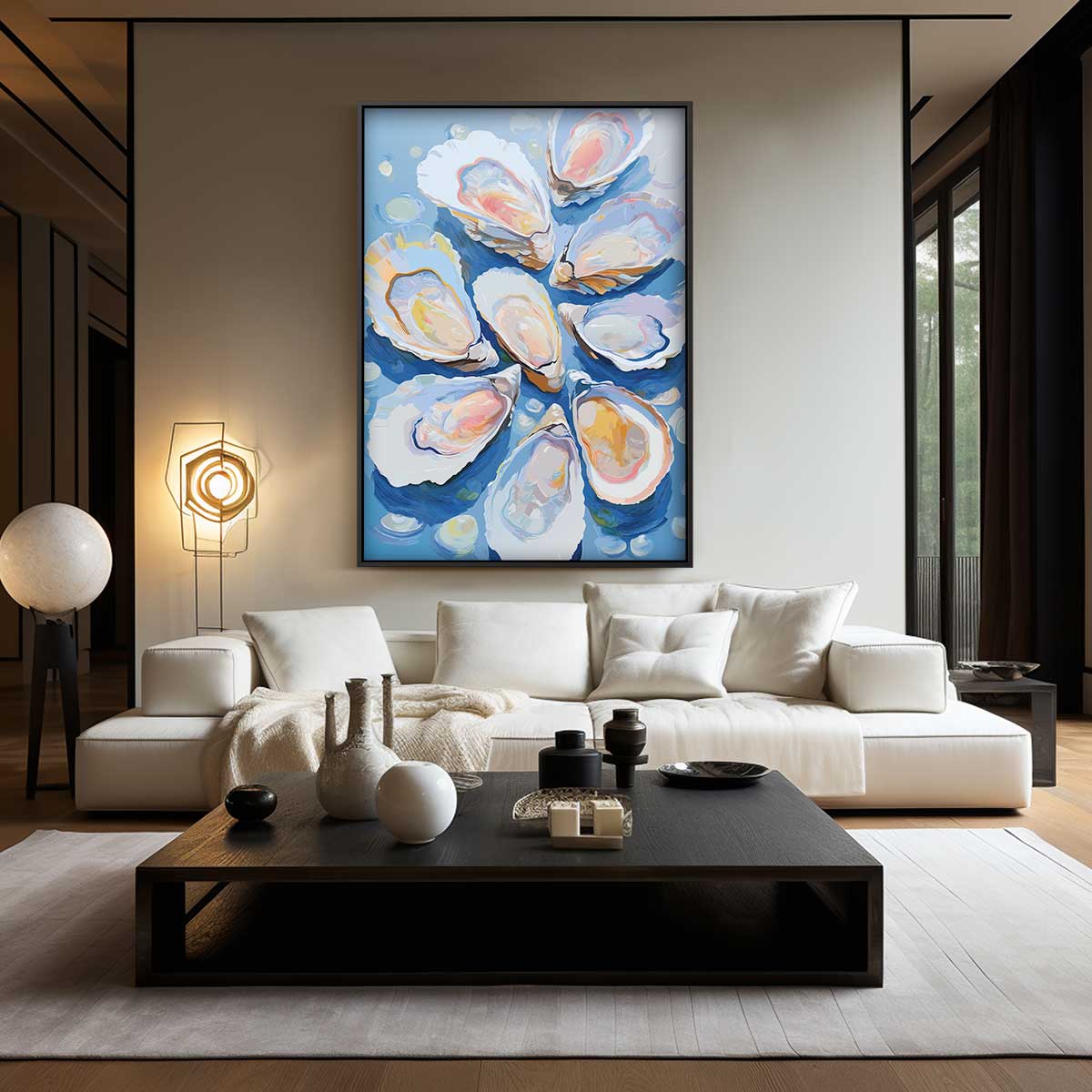 Oesters in Kunst – plexiglas wanddecoratie in portret formaat