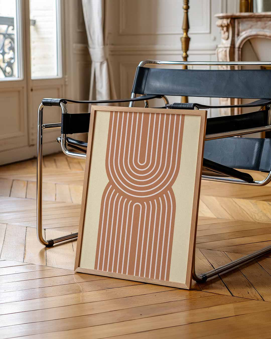 Retro Chic Art Deco – staande abstracte wanddecoratie van WallArtistic
