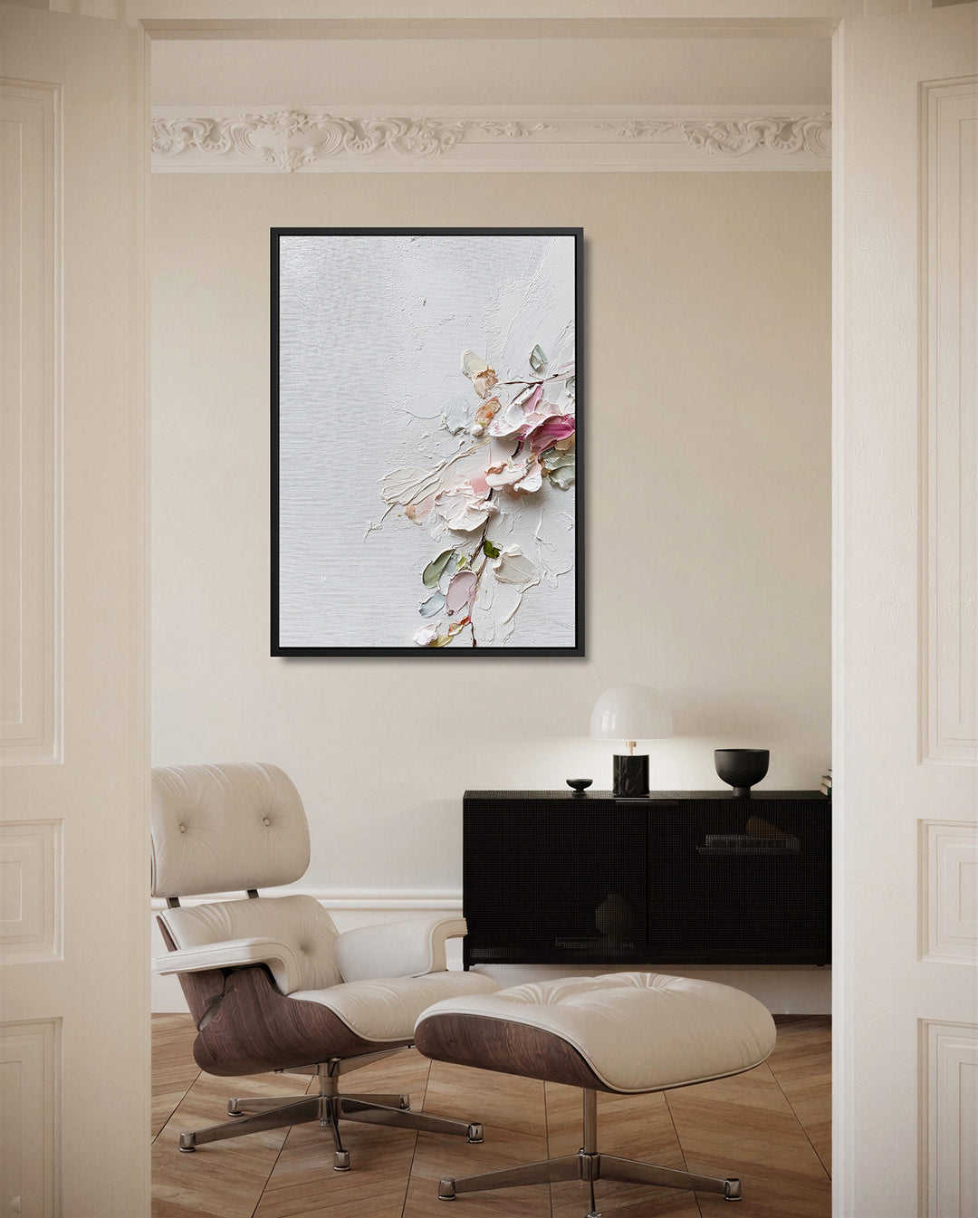 Bloemrijke textuur – staand wanddecoratie kunstwerk