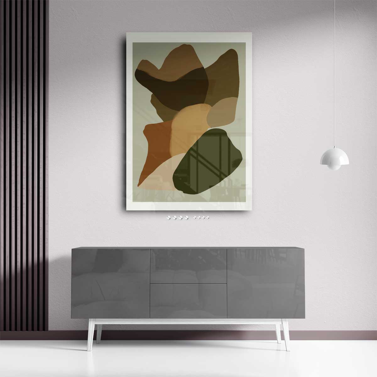 Abstracte Aardetinten – staand kunstwerk voor modern interieur