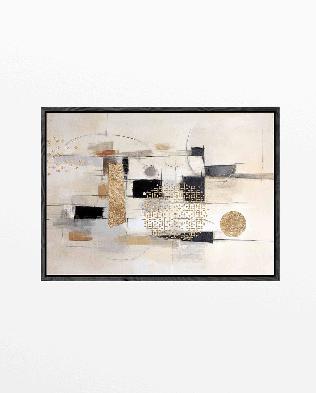 Geometrische vormen compositie – Geometrische – liggend wanddecoratie kunstwerk