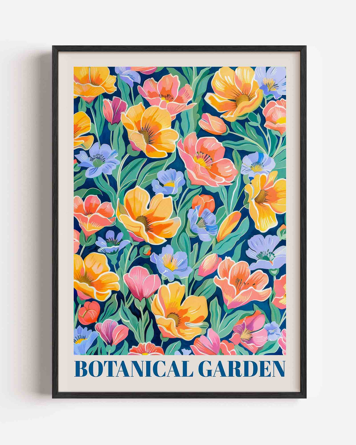 Bloemenpracht – kleurrijke illustratie portret poster als wanddecoratie