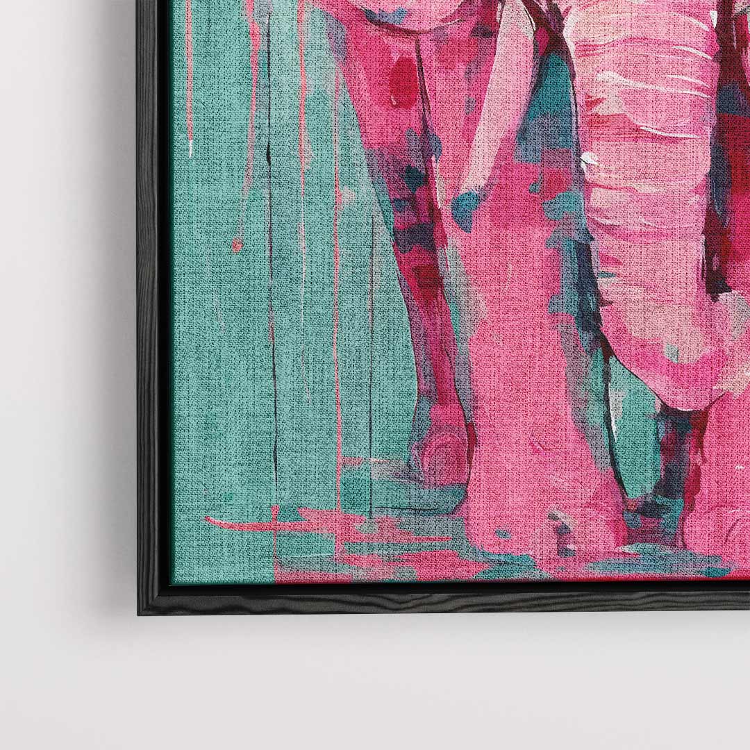 Vrolijke Roze Olifant – plexiglas wanddecoratie in portret formaat