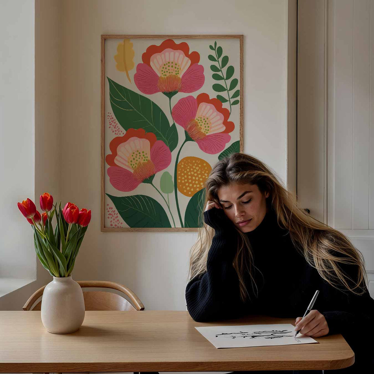 Bloemenpracht – bloemen poster als moderne staande wanddecoratie