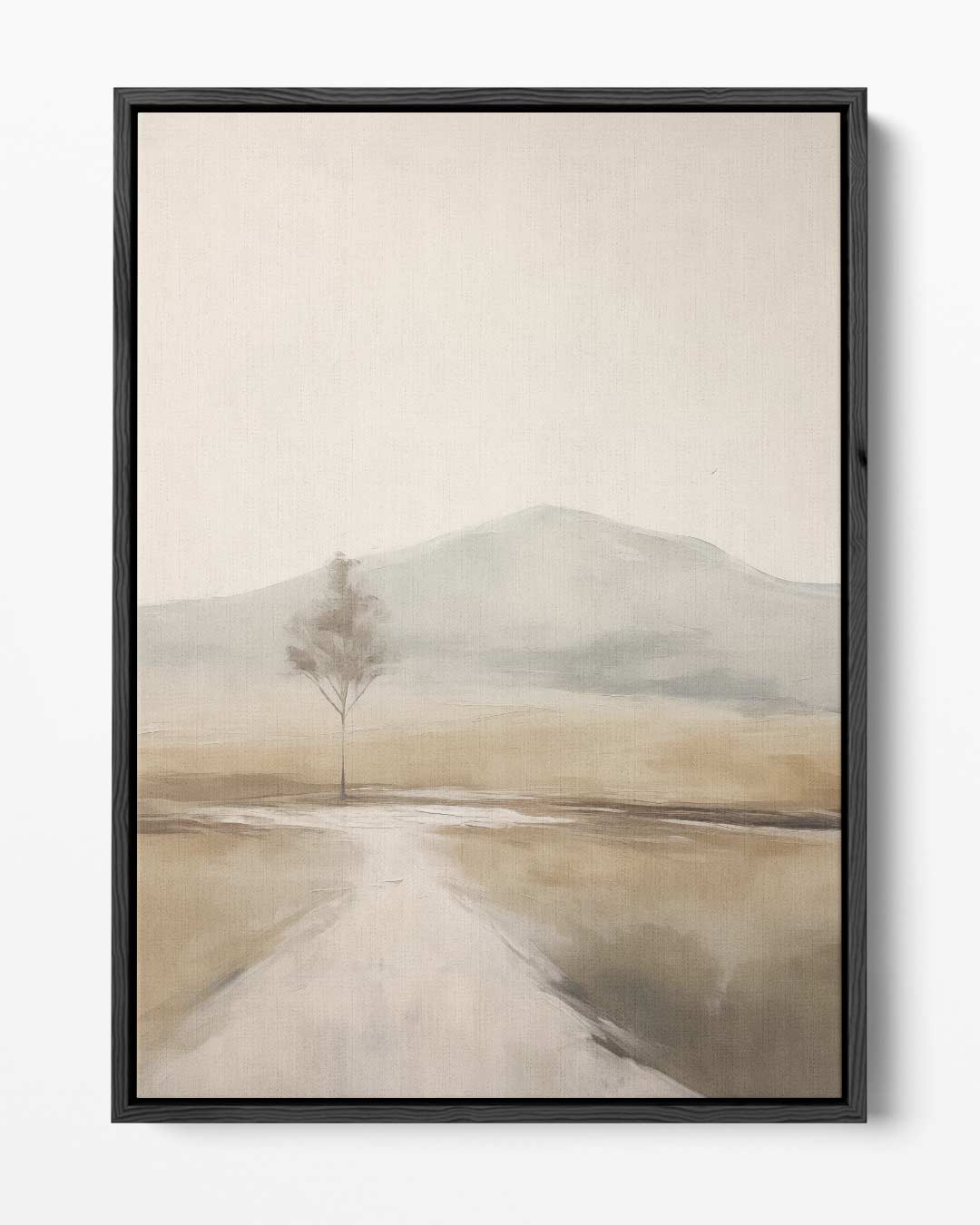 Eenzame Boom in Zacht Landschap – portret kunstwerk als wanddecoratie