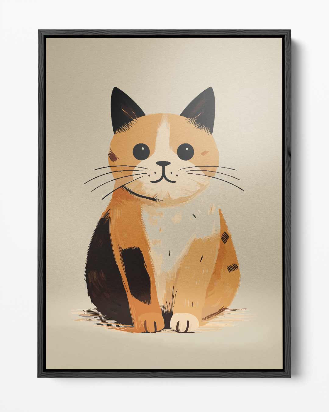 Schattige Kat Illustratie – portret kunstwerk als wanddecoratie