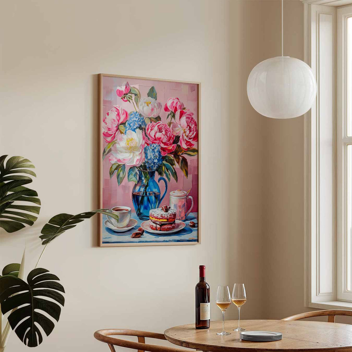 Bloemige Ontbijt Vibes – keukenposter in staand formaat