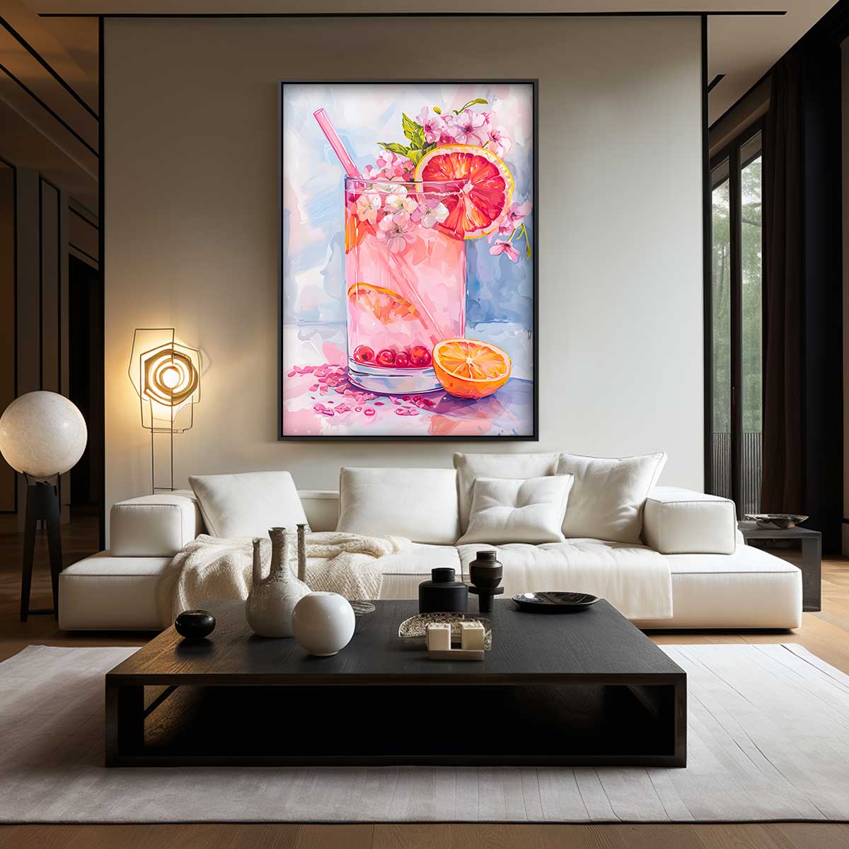 Verfrissende Citrus Illusie – canvas wanddecoratie in portret formaat