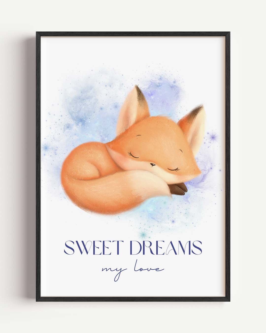 Dromerige Vos – kids portret poster als wanddecoratie