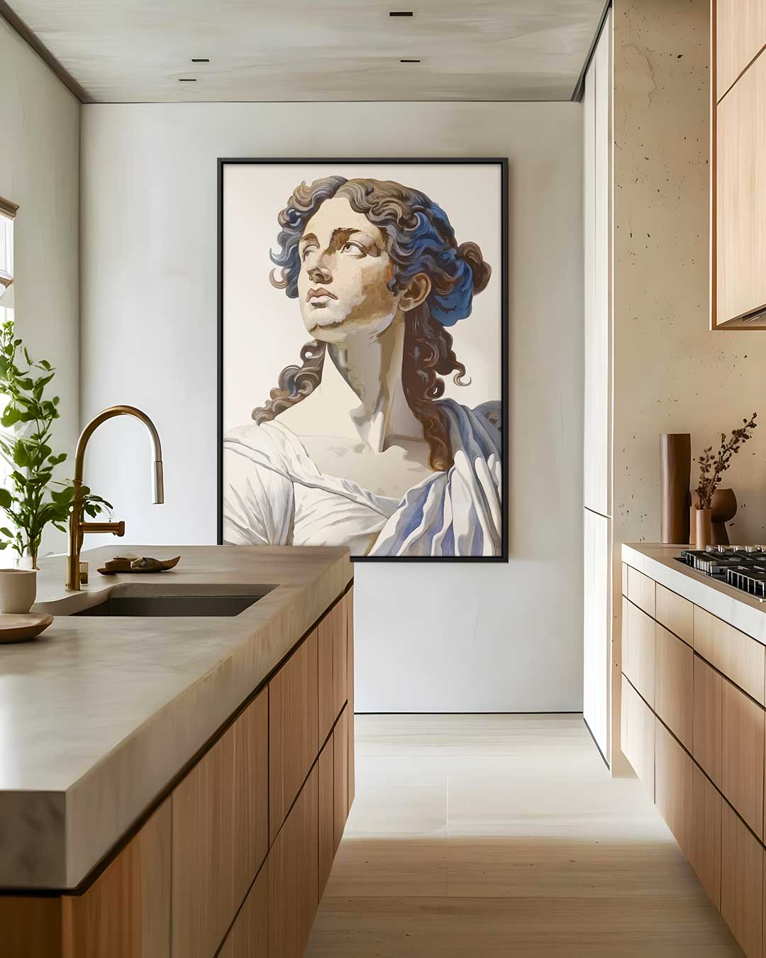Klassieke Buste Met Krachtige Blik – modern portret kunstwerk van WallArtistic