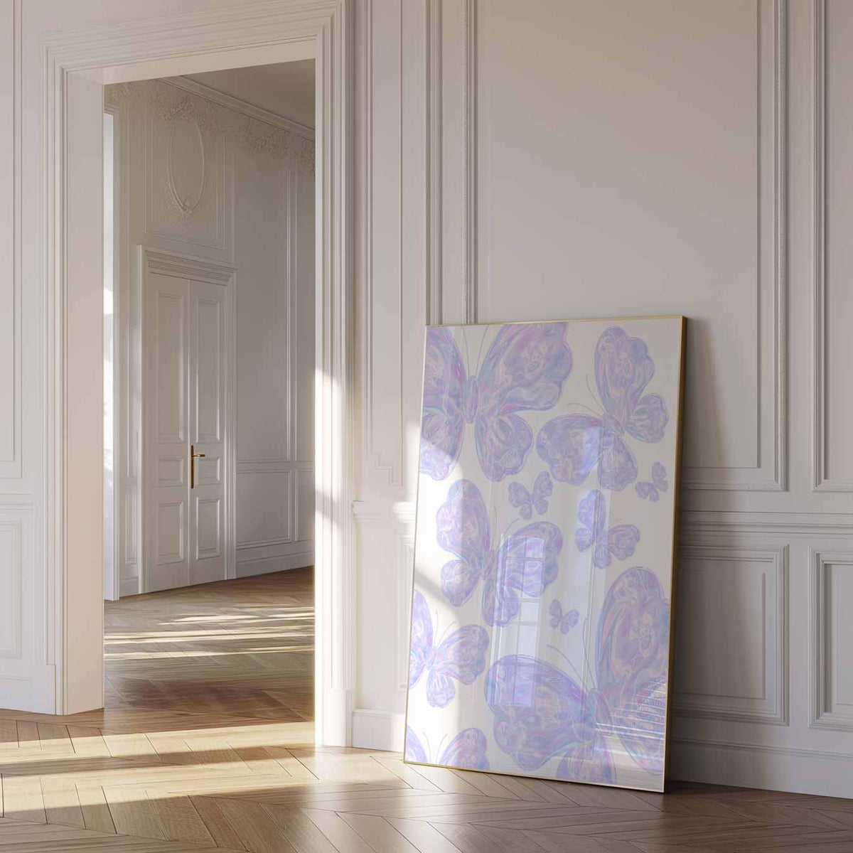 Vlinders in Pasteltinten – zomer poster als frisse staande wanddecoratie