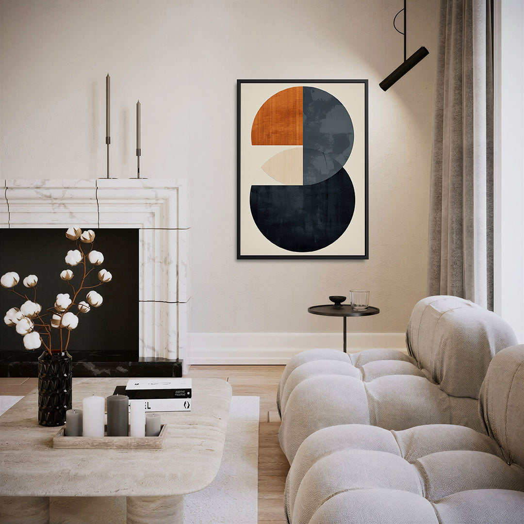 Geometrische cirkelcompositie – moderne staande wandkunst