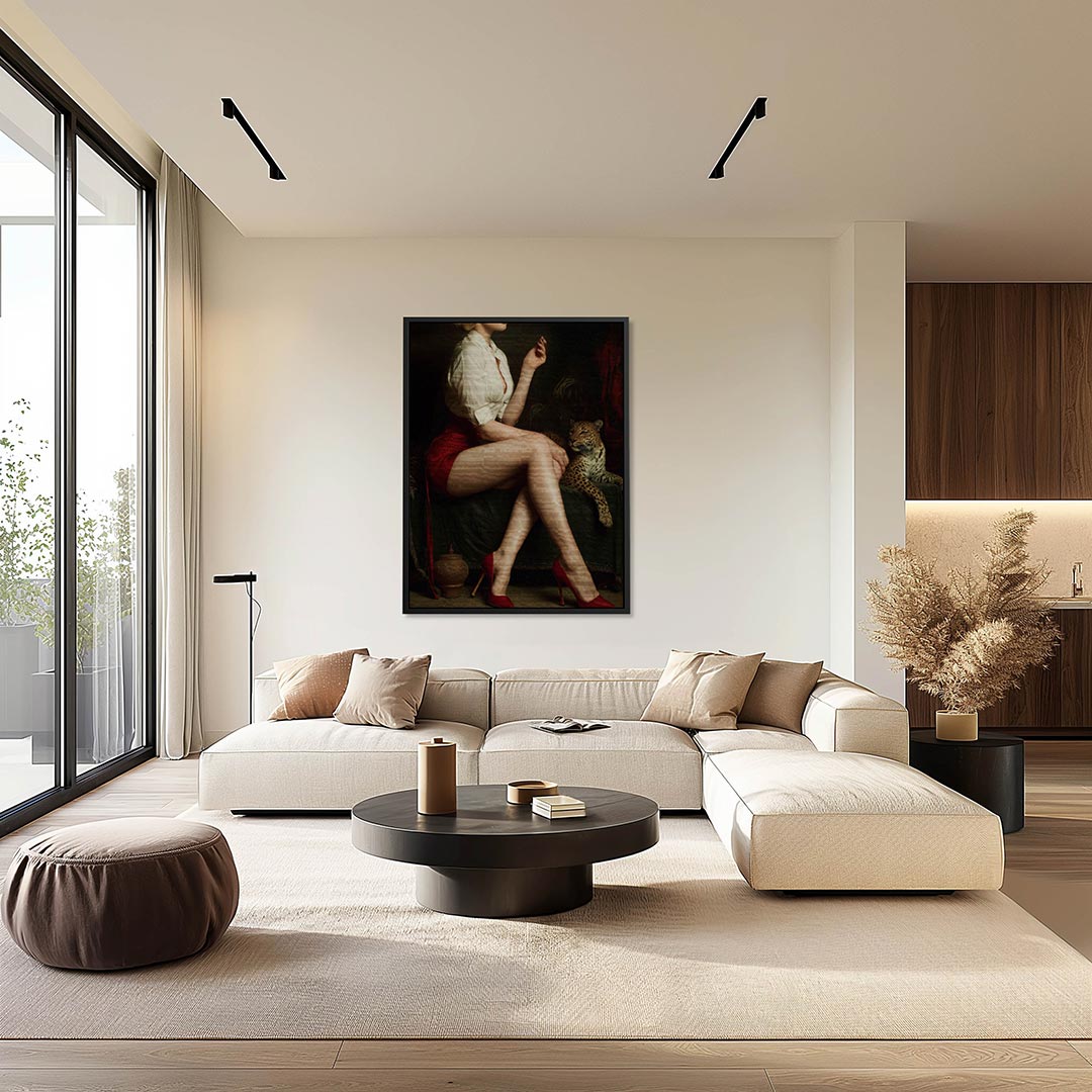 Elegante femme fatale – moderne staande wandkunst