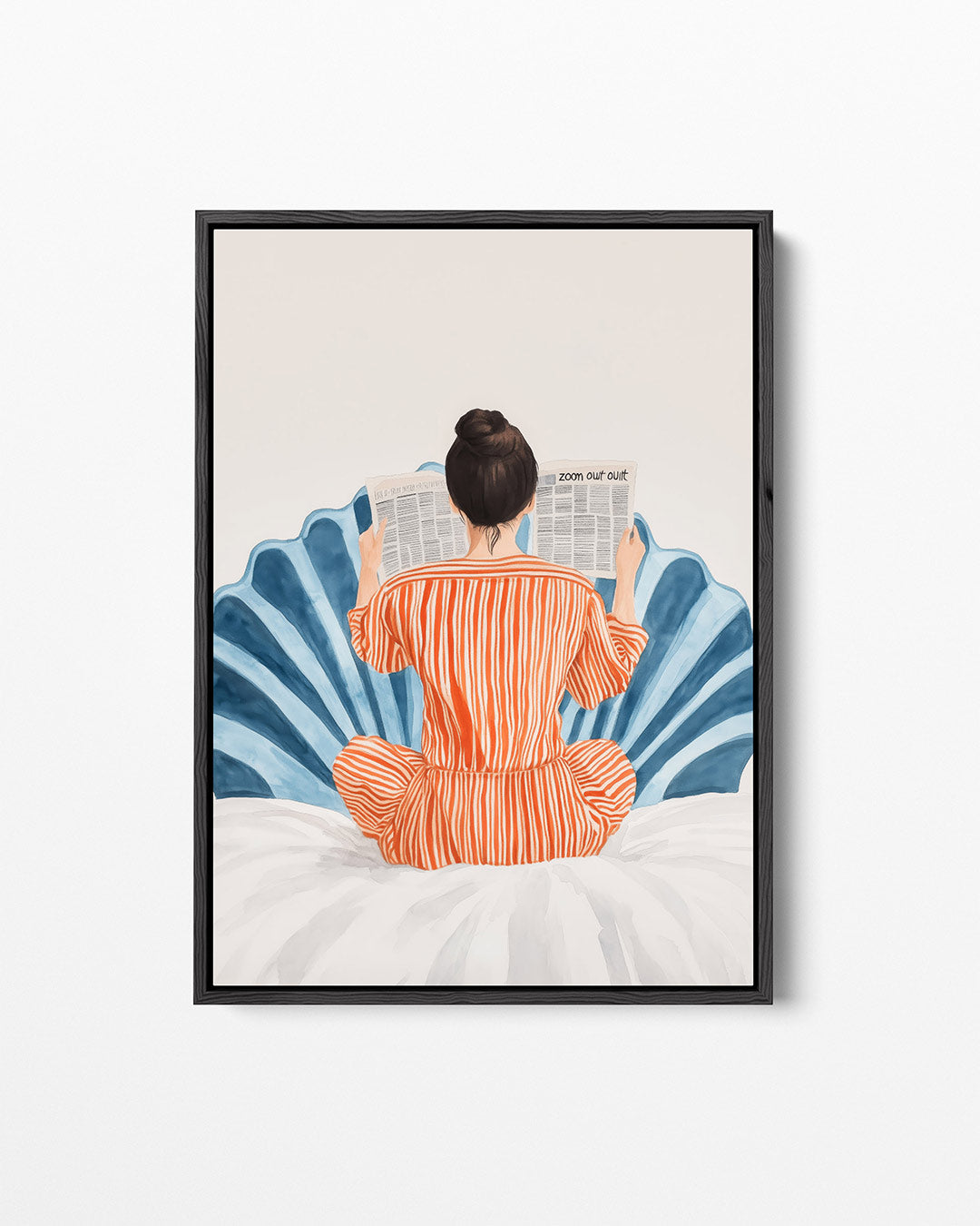 Vrouw met krant – staand wanddecoratie kunstwerk