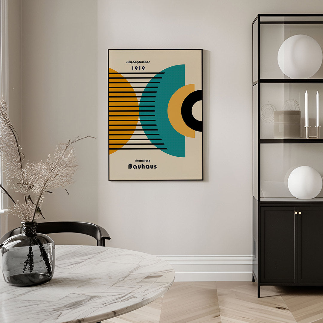 Vorm en lijnen – geometrische Bauhaus poster in staand formaat