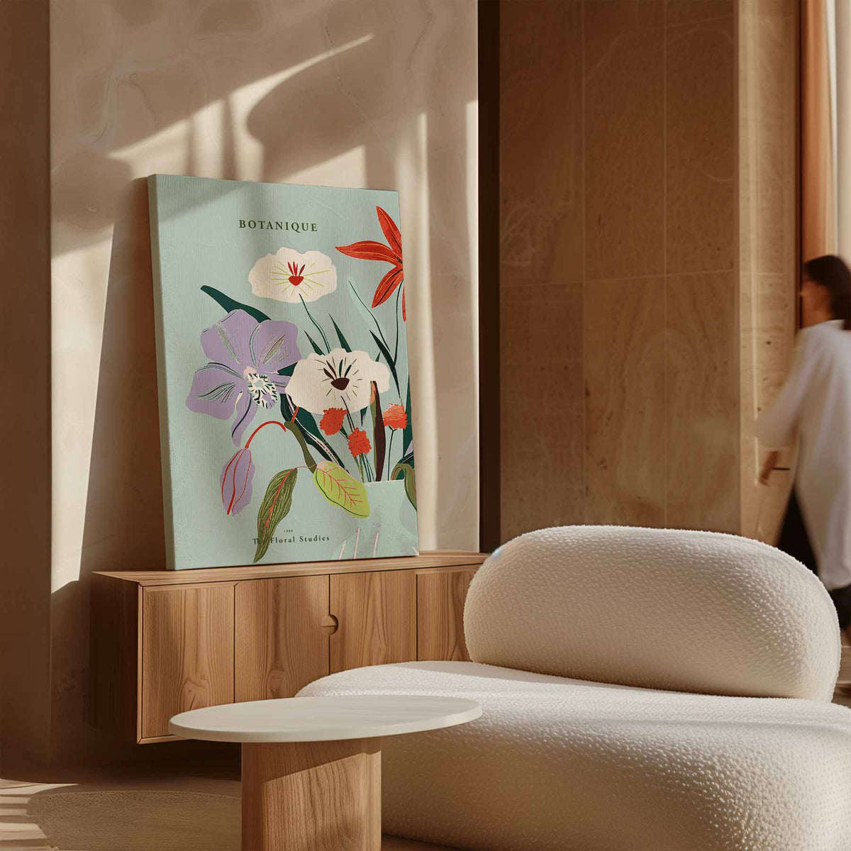 Bloemenpracht in Pastel – staand kunstwerk voor modern interieur